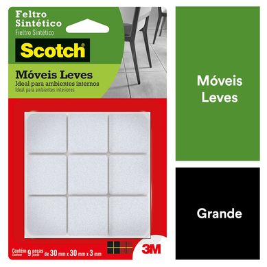 Feltro Sinttico para Mveis Leves 3M Scotch Redondo Branco Grande - 9 unidades