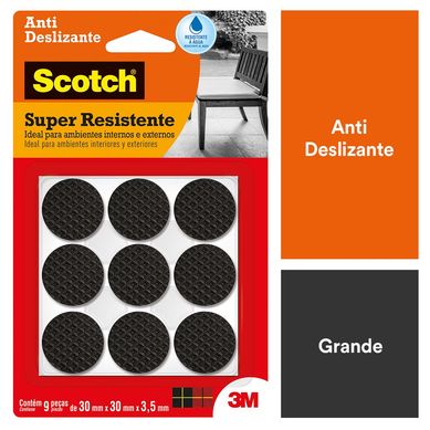 Protetor Antideslizante 3M Scotch Redondo Preto Grande - 9 unidades