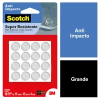 Protetor AntiImpacto Redondo Grande Transparente 16 Unidades Scotch 3M