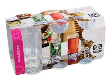 Conjunto Copos Alto 6 Peas 310ml Amassadinho, Cristalino