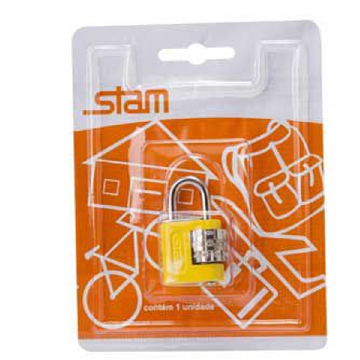 Cadeado Segredo, Amarelo, 25m, marca Stam - Foto 2
