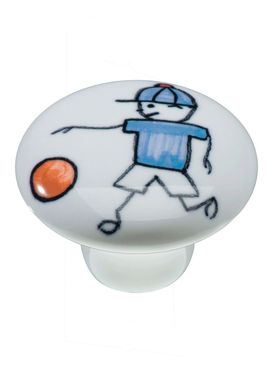 Puxador Il1754 Menino Futebol, Cermica, 3,7cm