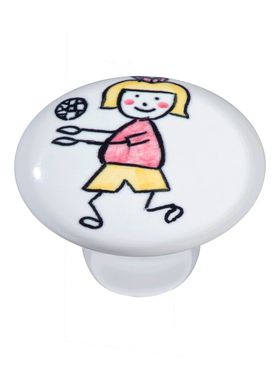 Puxador Il1747 Menina Volei, Cermica, 3,7cm