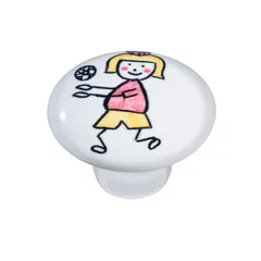 Puxador Il1747 Menina Volei, Cerâmica, 3,7cm
