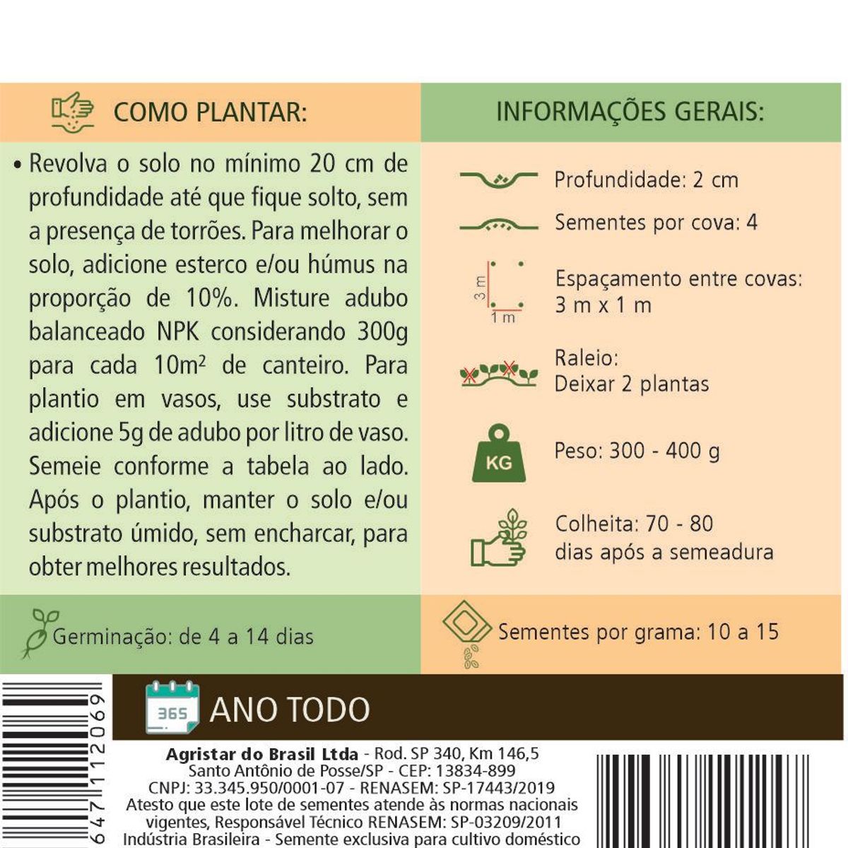 Semente Horta Abobrinha Menina Brasileira, marca Topseed Garden - Foto 2