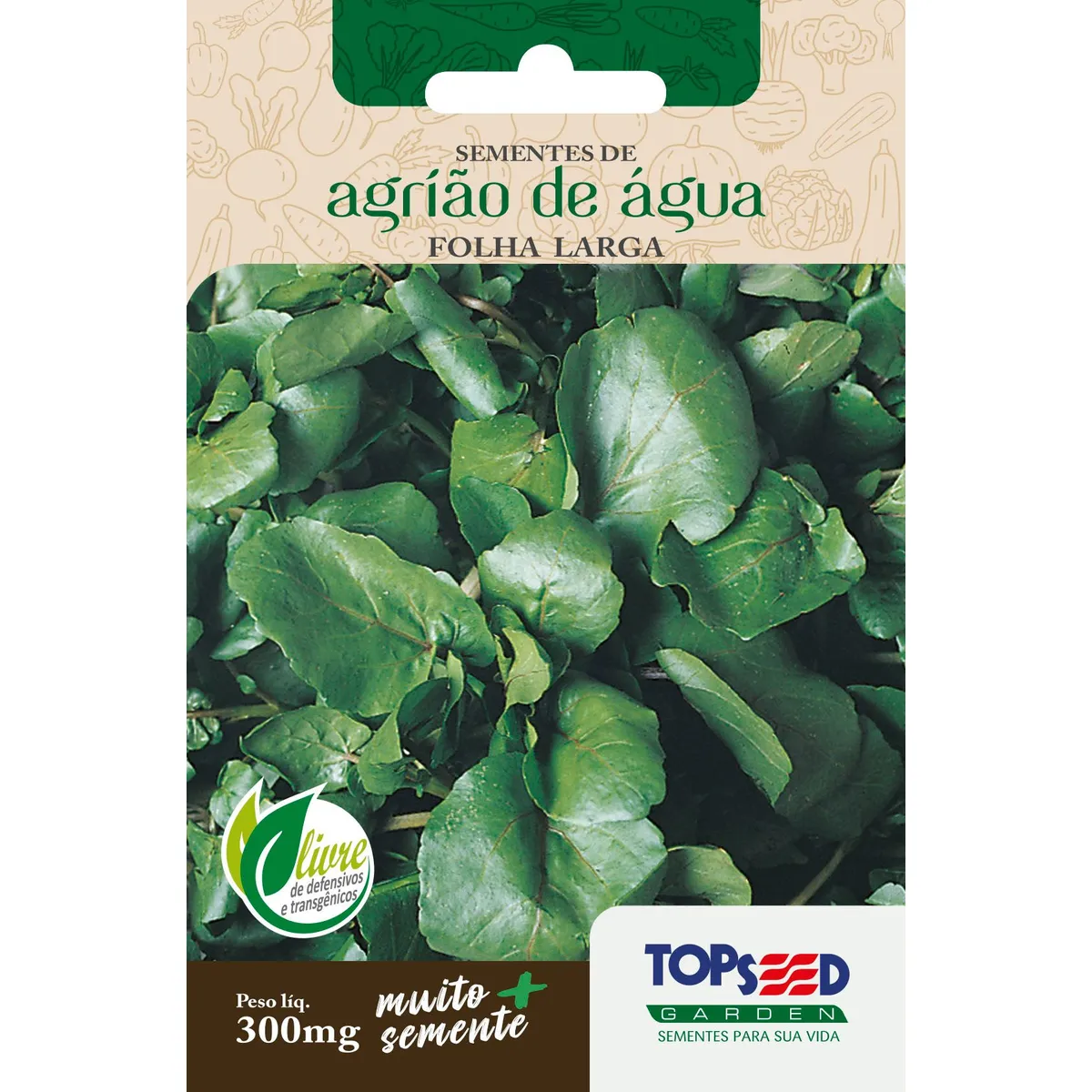 Semente Horta Agrião Água Folha Larga, marca Topseed Garden - Foto Principal
