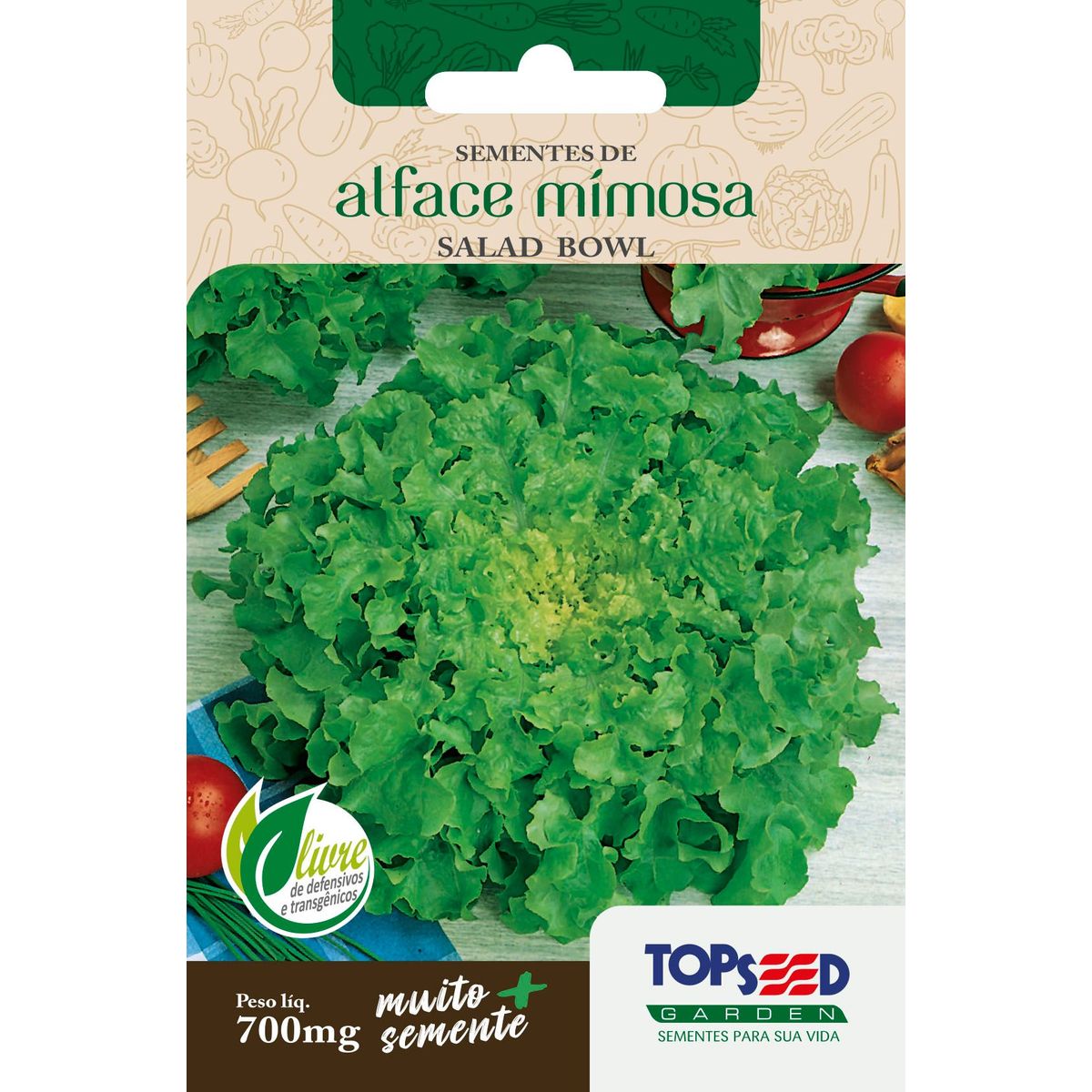 Semente Horta Alface Mimosa Salada Bowl, marca Topseed Garden - Foto Principal