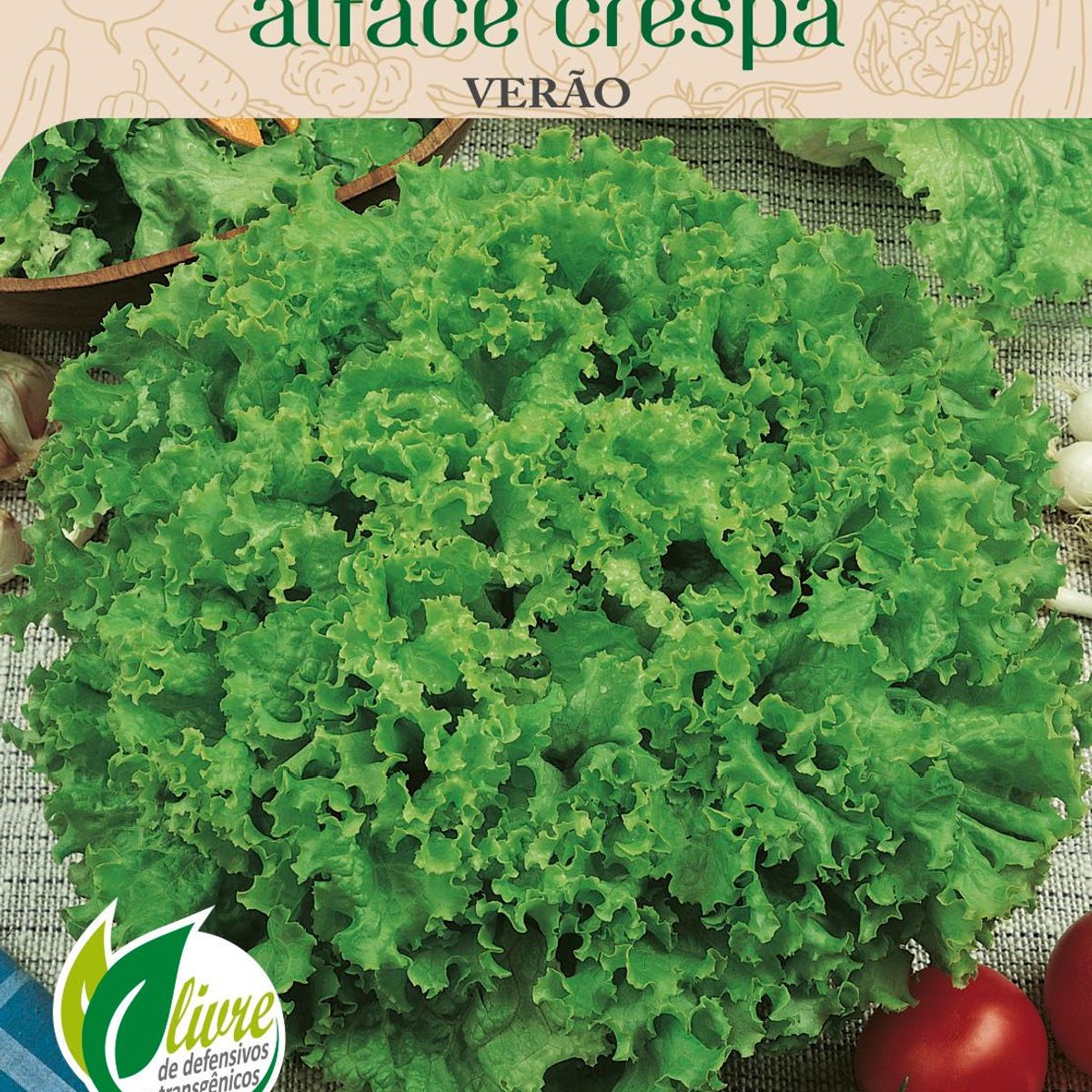 Semente Horta Alface Crespa Verão, marca Topseed Garden - Foto Principal