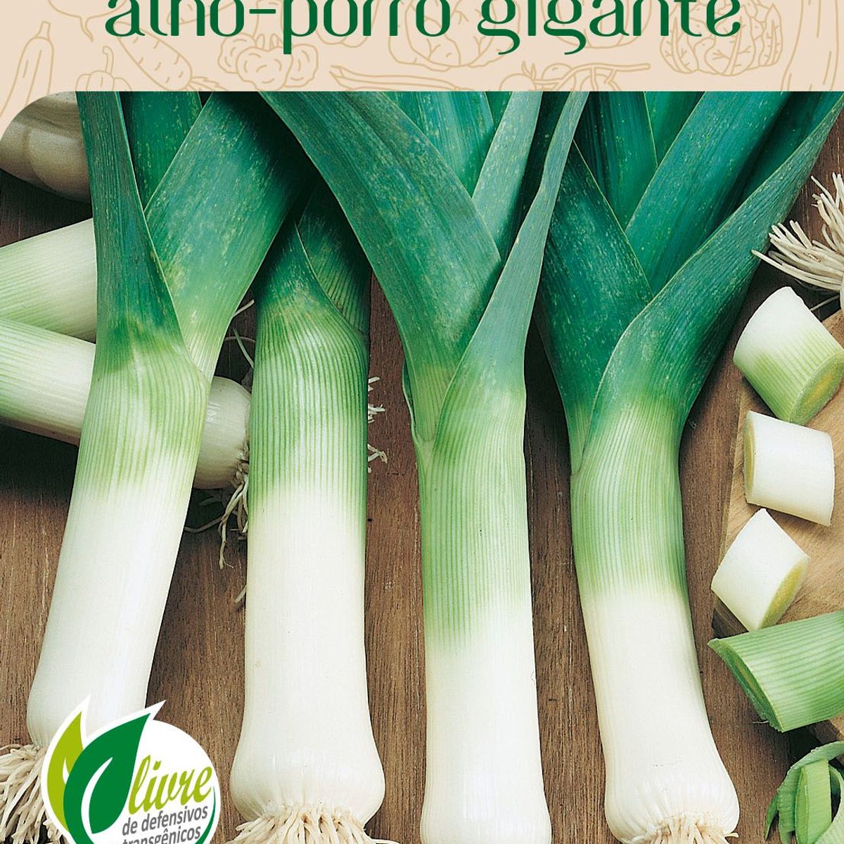 Semente Horta Alho-Porro Gigante, marca Topseed Garden - Foto Principal
