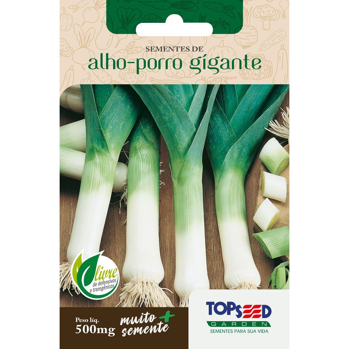 Semente Horta Alho-Porro Gigante, marca Topseed Garden - Foto Principal