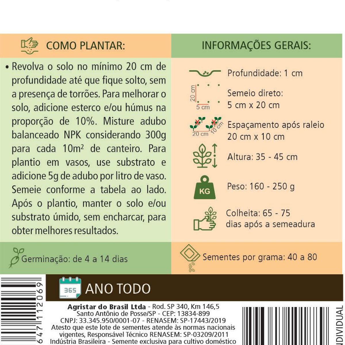 Semente Horta Beterraba e Wonder Tall Top, marca Topseed Garden - Foto 2
