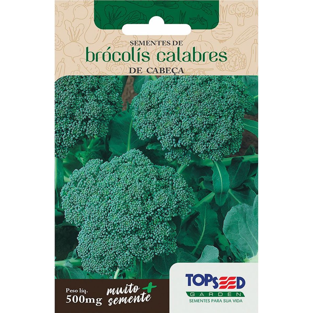 Semente Horta Brócolis de Cabeça, marca Topseed Garden - Foto Principal