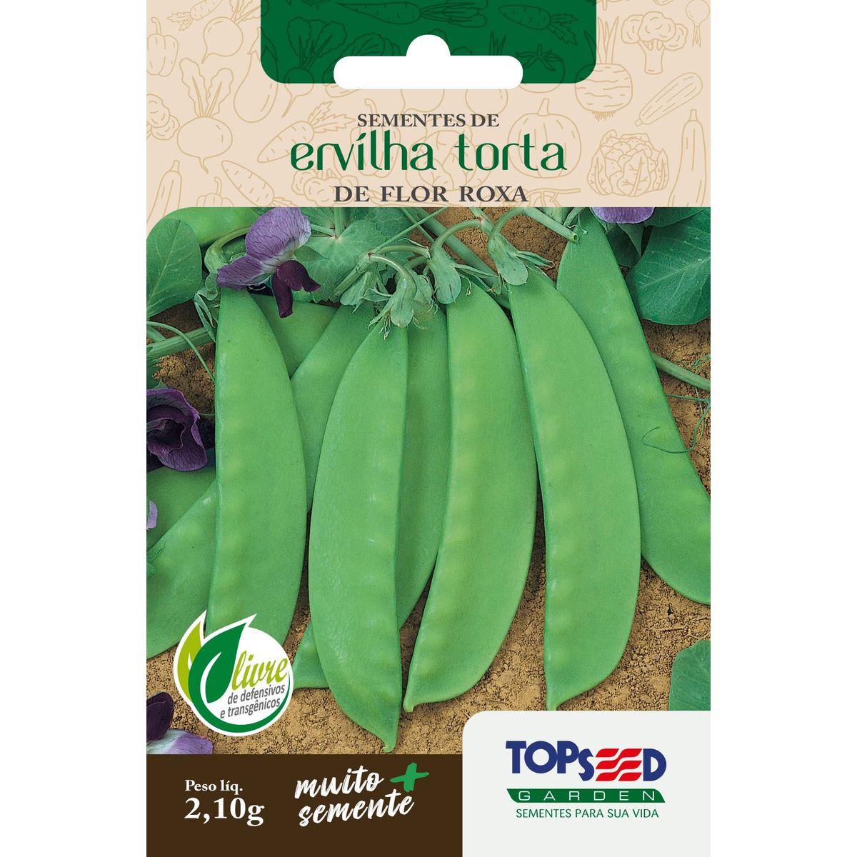 Semente Horta Ervilha Torta Flor, Roxo, marca Topseed Garden - Foto Principal