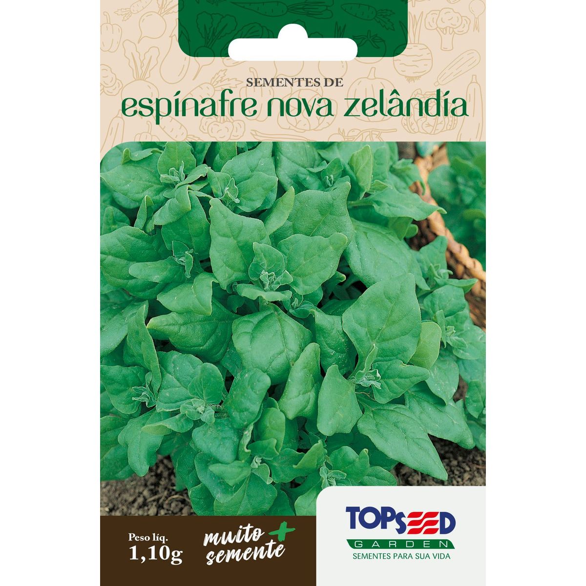 Semente Horta Espinafre Nova Zelândia, marca Topseed Garden - Foto Principal