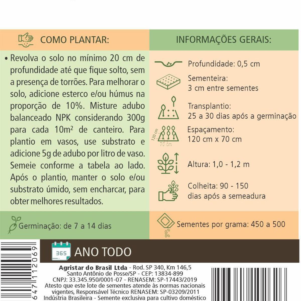 Semente Horta Jiló Comprido, Verde, marca Topseed Garden - Foto 2