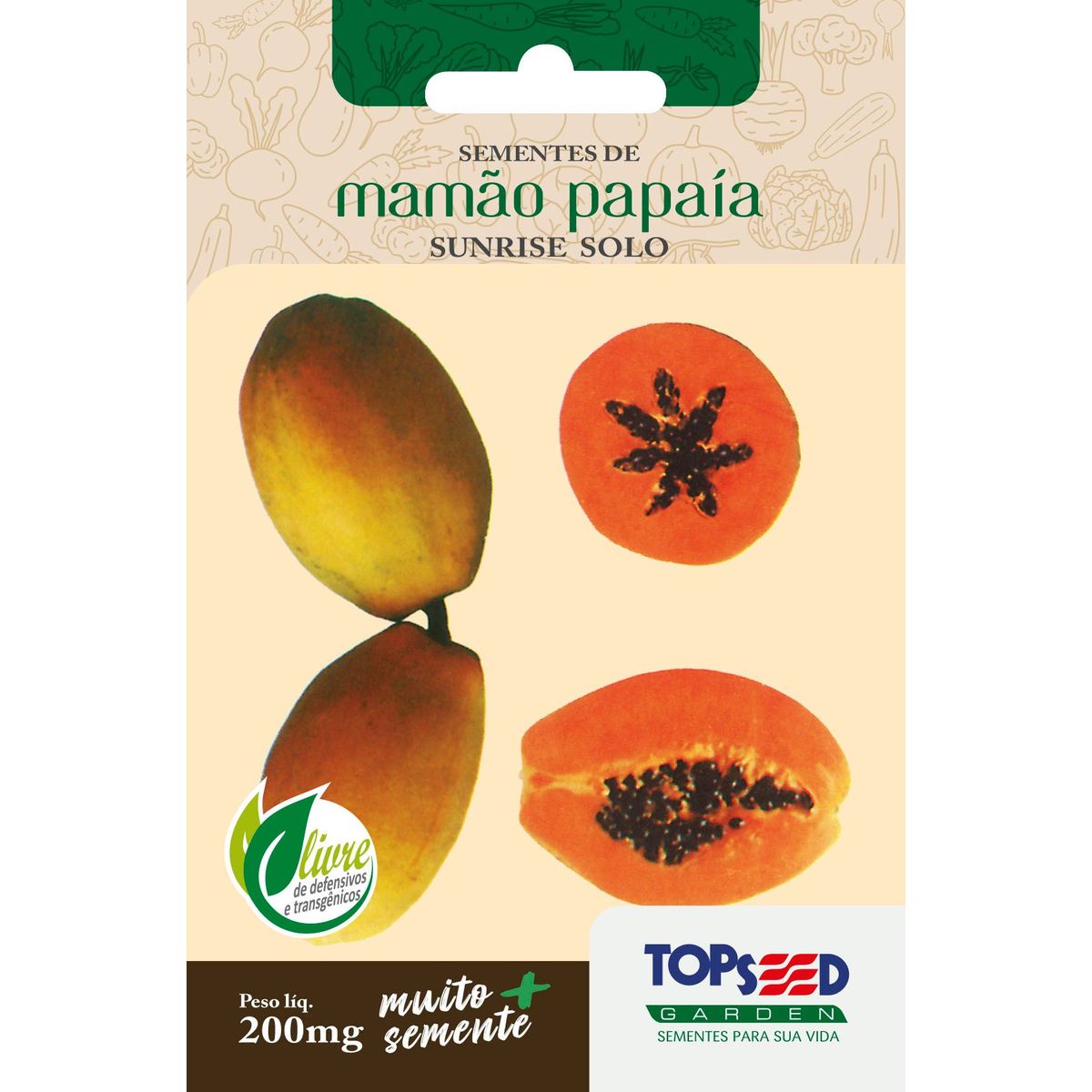 Semente Horta Mamão Sunrise Solo, marca Topseed Garden - Foto Principal