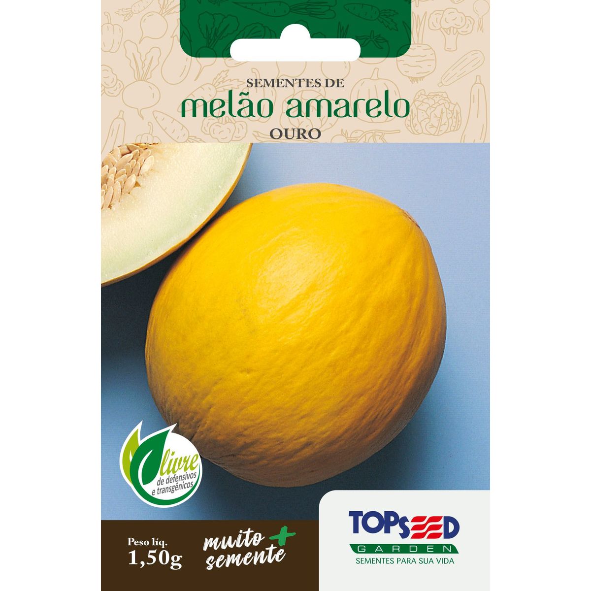 Semente Horta Melão Amarelo Ouro, marca Topseed Garden - Foto Principal