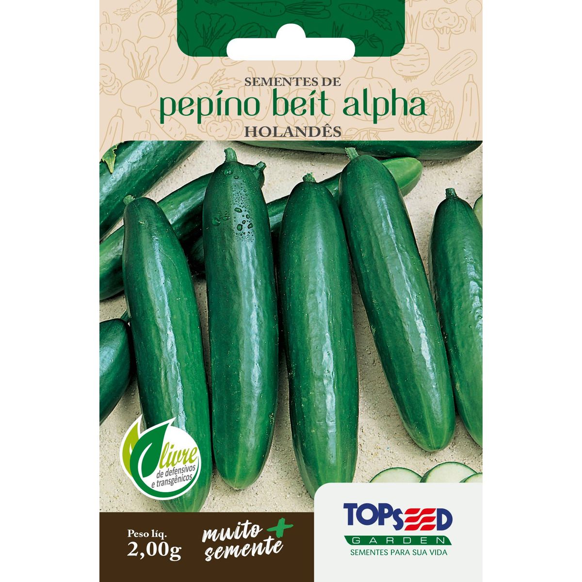 Semente Horta Pepino Beit Alpha, marca Topseed Garden - Foto Principal