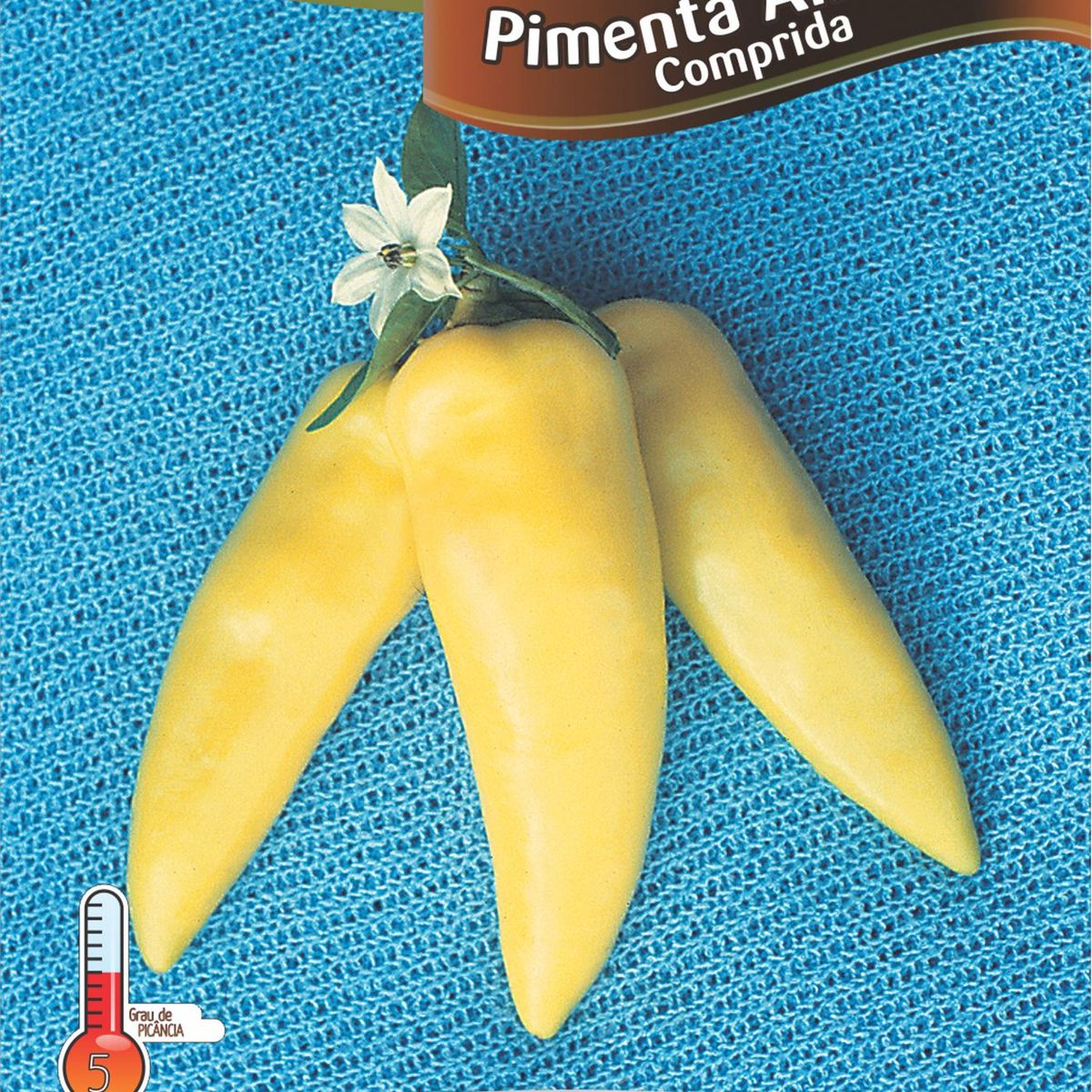 Semente Horta Pimenta Amarela Comprida, marca Topseed Garden - Foto Principal