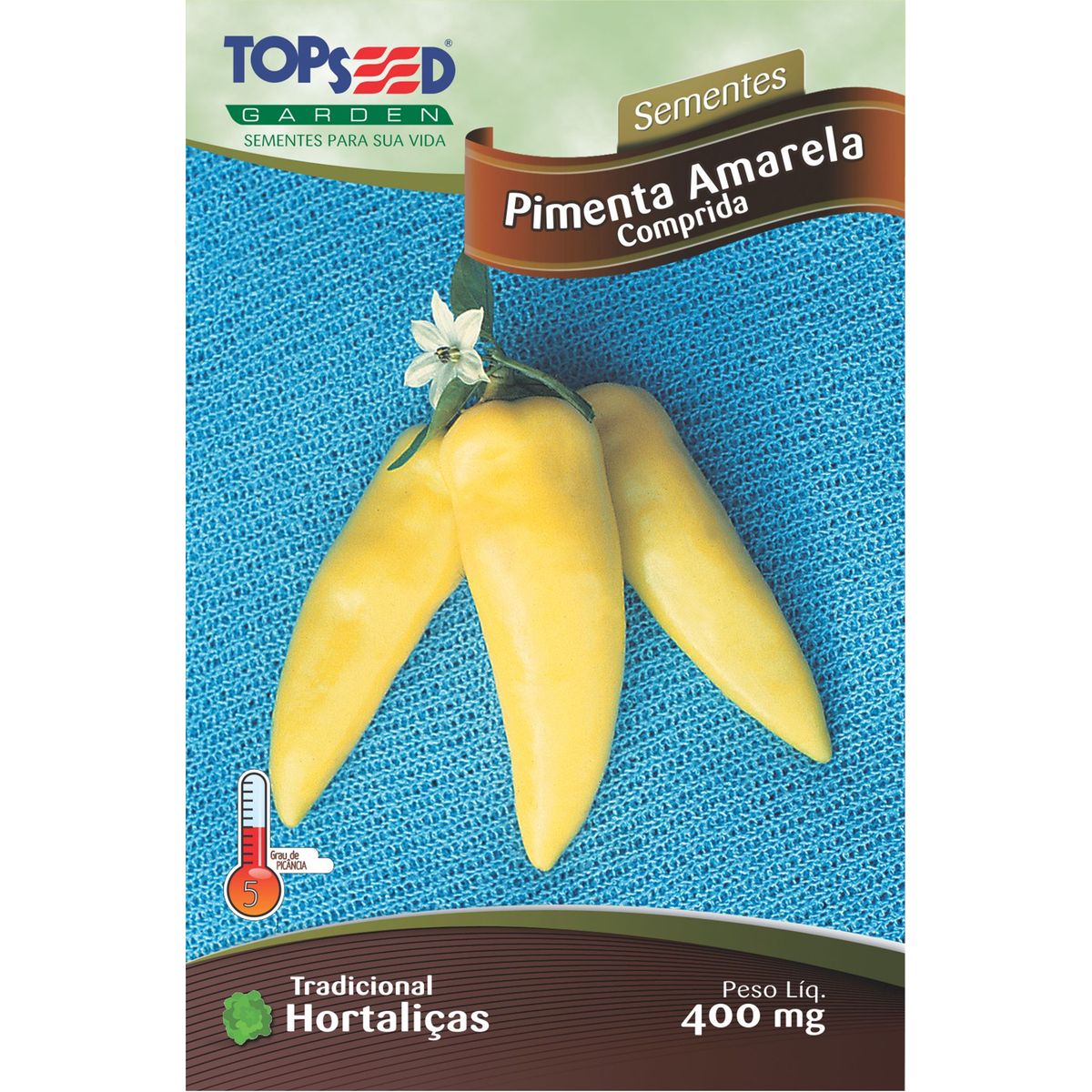 Semente Horta Pimenta Amarela Comprida, marca Topseed Garden - Foto Principal