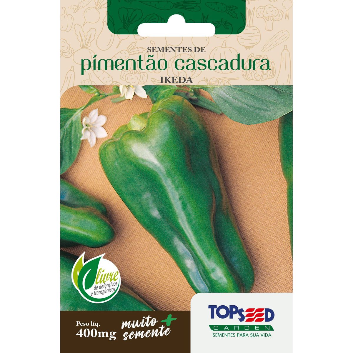 Semente Horta Pimentão Cascadura, marca Topseed Garden - Foto Principal