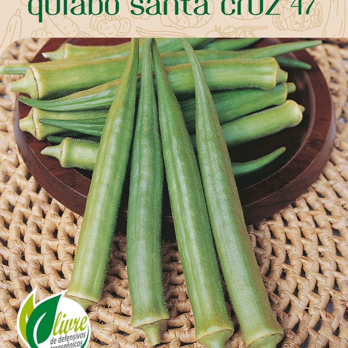 Semente Horta Quiabo Santa Cruz, marca Topseed Garden - Foto Principal