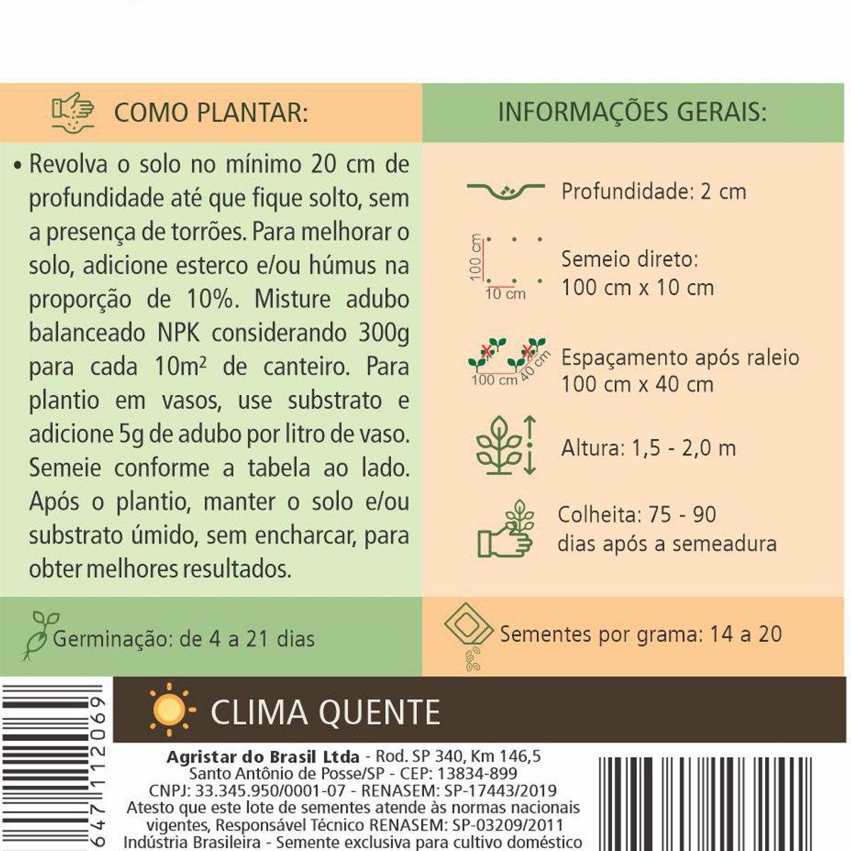 Semente Horta Quiabo Santa Cruz, marca Topseed Garden - Foto 2
