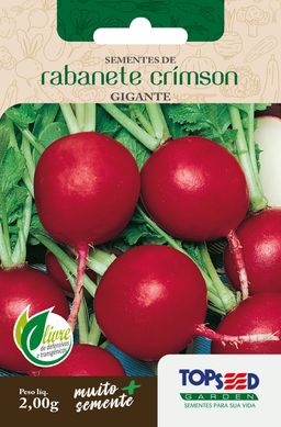 Semente Horta Rabanete Crimson Gigante