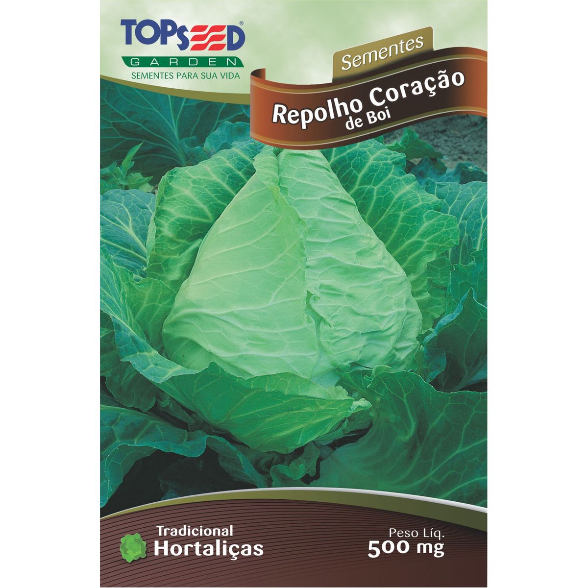 Semente Horta Repolho Coração Boi, marca Topseed Garden - Foto Principal