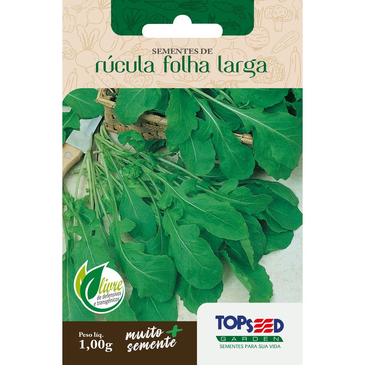 Semente Horta Rúcula Folha Larga, marca Topseed Garden - Foto Principal