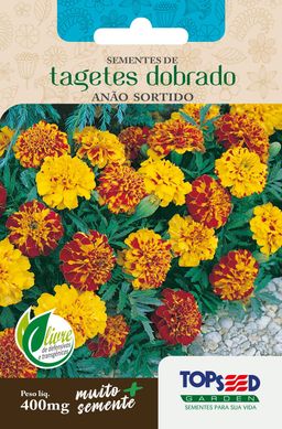 Semente Flor Tagetes Ano Dobrado, Sortido