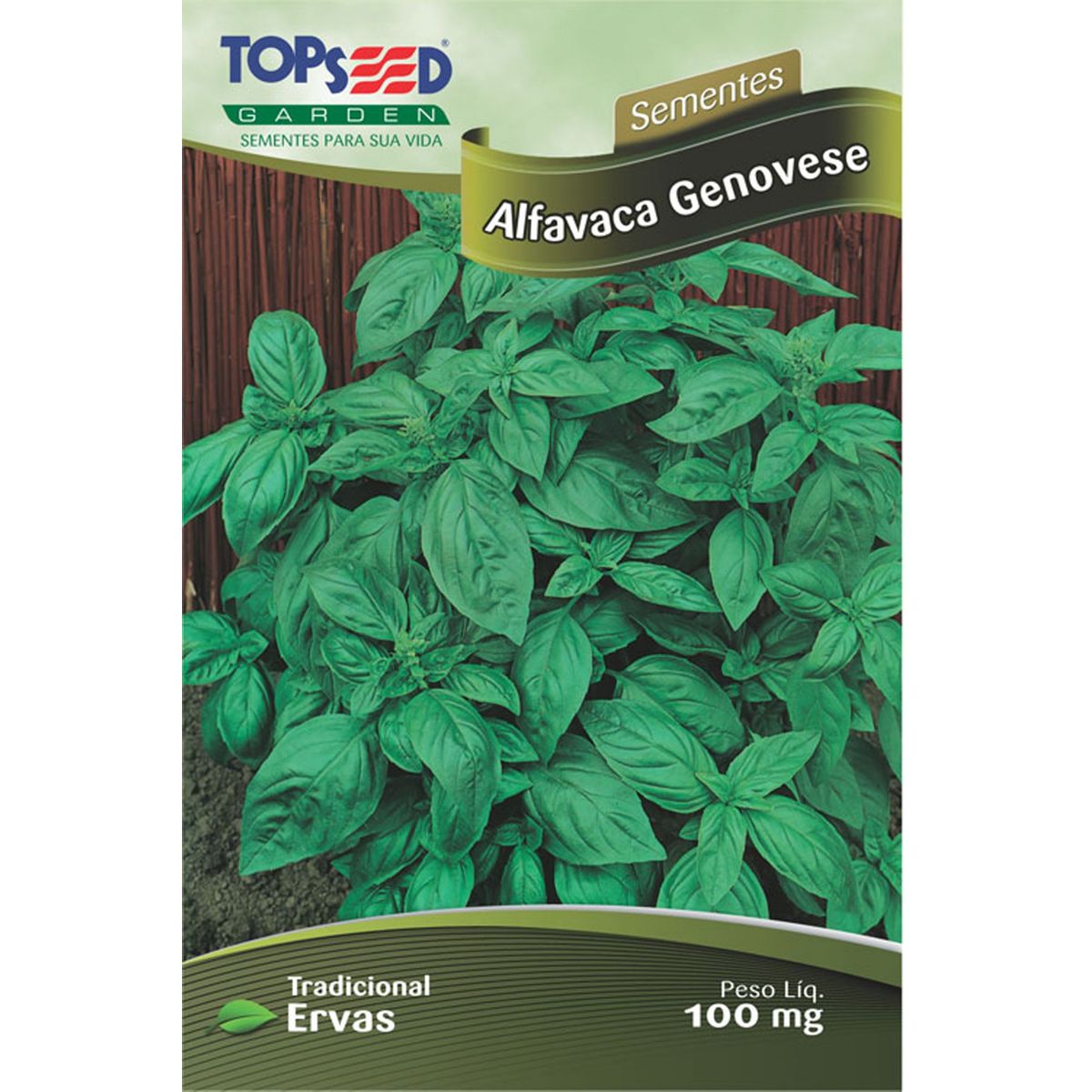 Semente Erva Alfavaca Genovese, marca Topseed Garden - Foto Principal