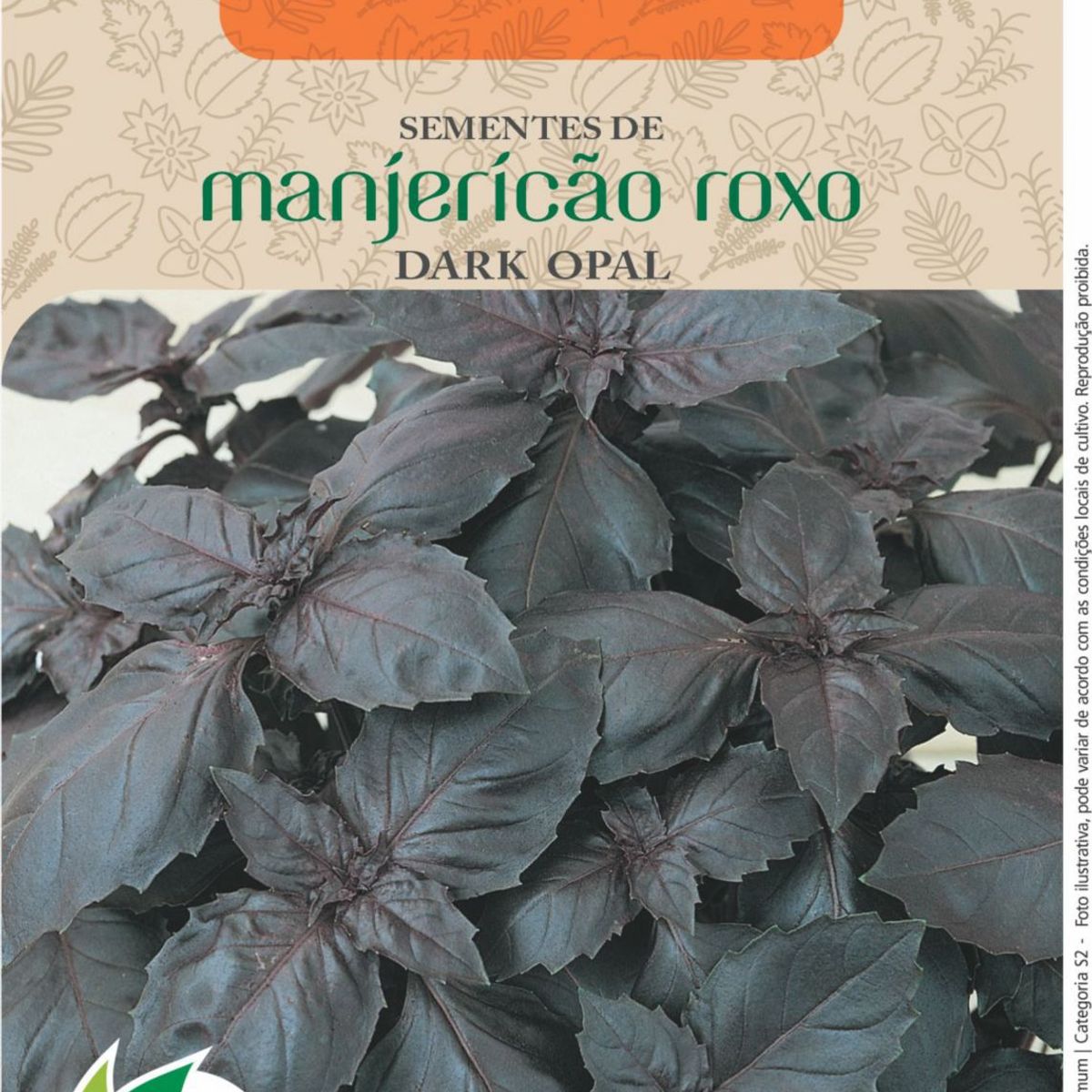 Semente Erva Manjericão Roxo Dark Opal, marca Topseed Garden - Foto Principal