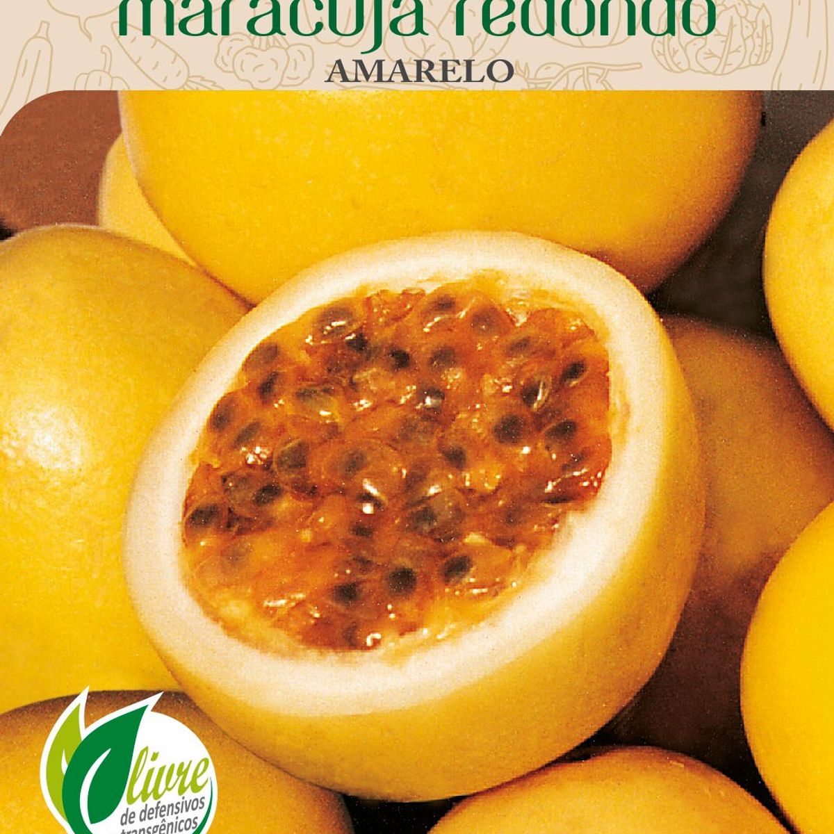 Semente Horta Maracujá Redondo, Amarelo, marca Topseed Garden - Foto Principal