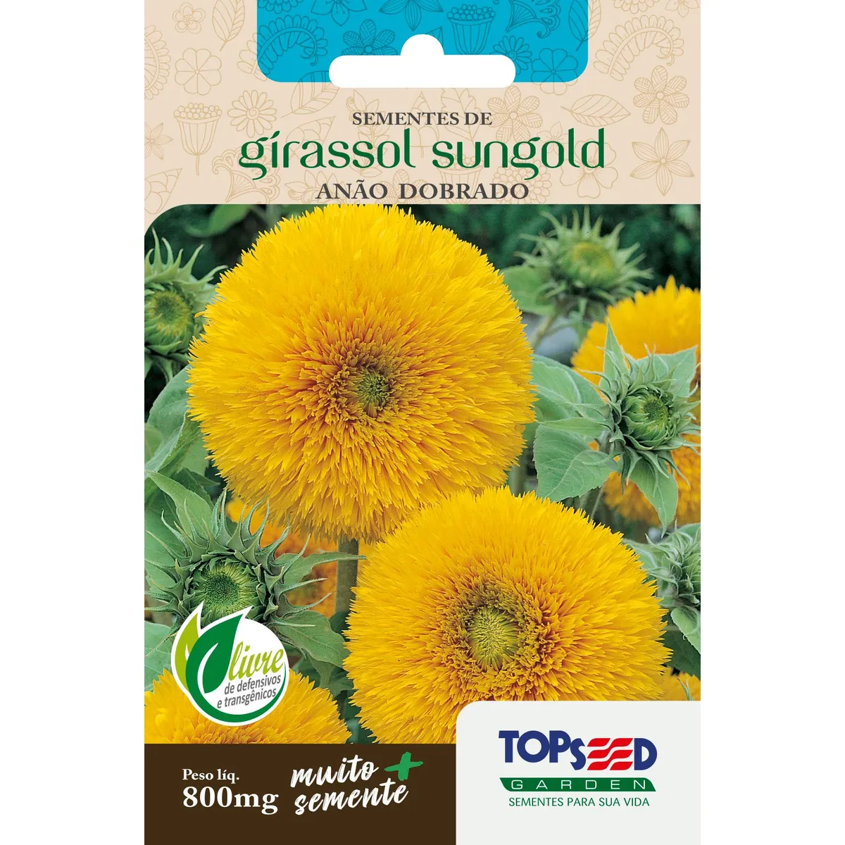 Semente Flor Girassol Anão Sungold Dobrado, marca Topseed Garden - Foto Principal
