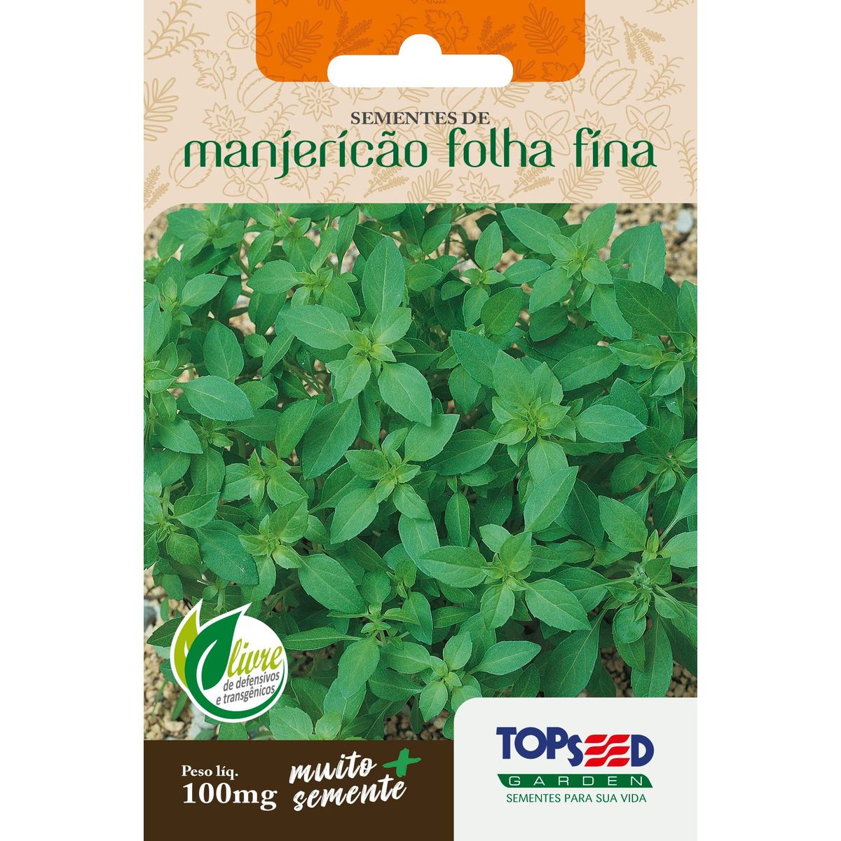 Semente Erva Manjericão Folha Fina, marca Topseed Garden - Foto Principal