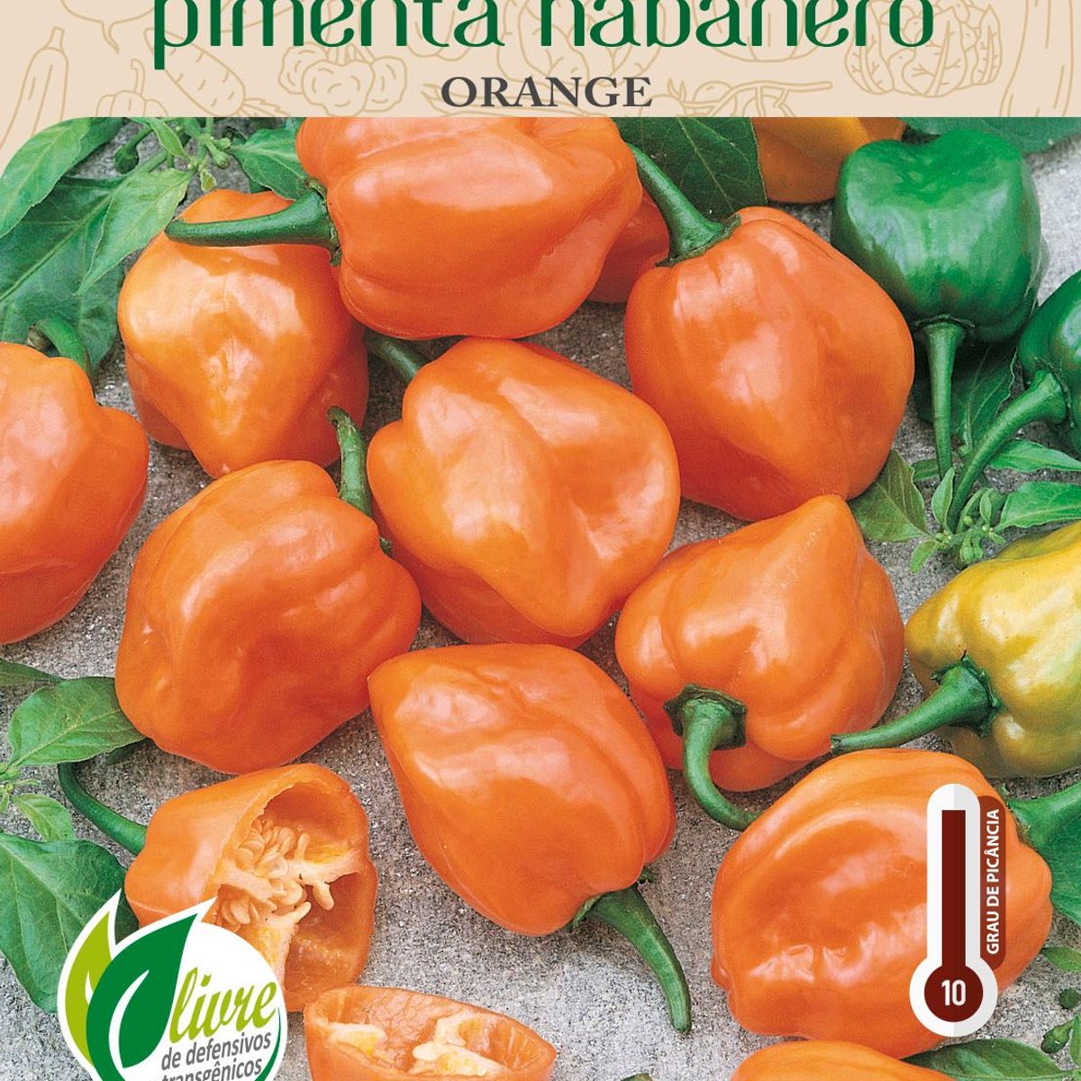 Semente Horta Pimenta Habanero, marca Topseed Garden - Foto Principal