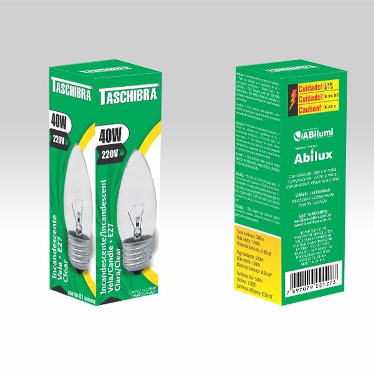 Lâmpada Incandescente Vela E27 Luz Branca 40W 220V Taschibra, marca Taschibra - Foto 2