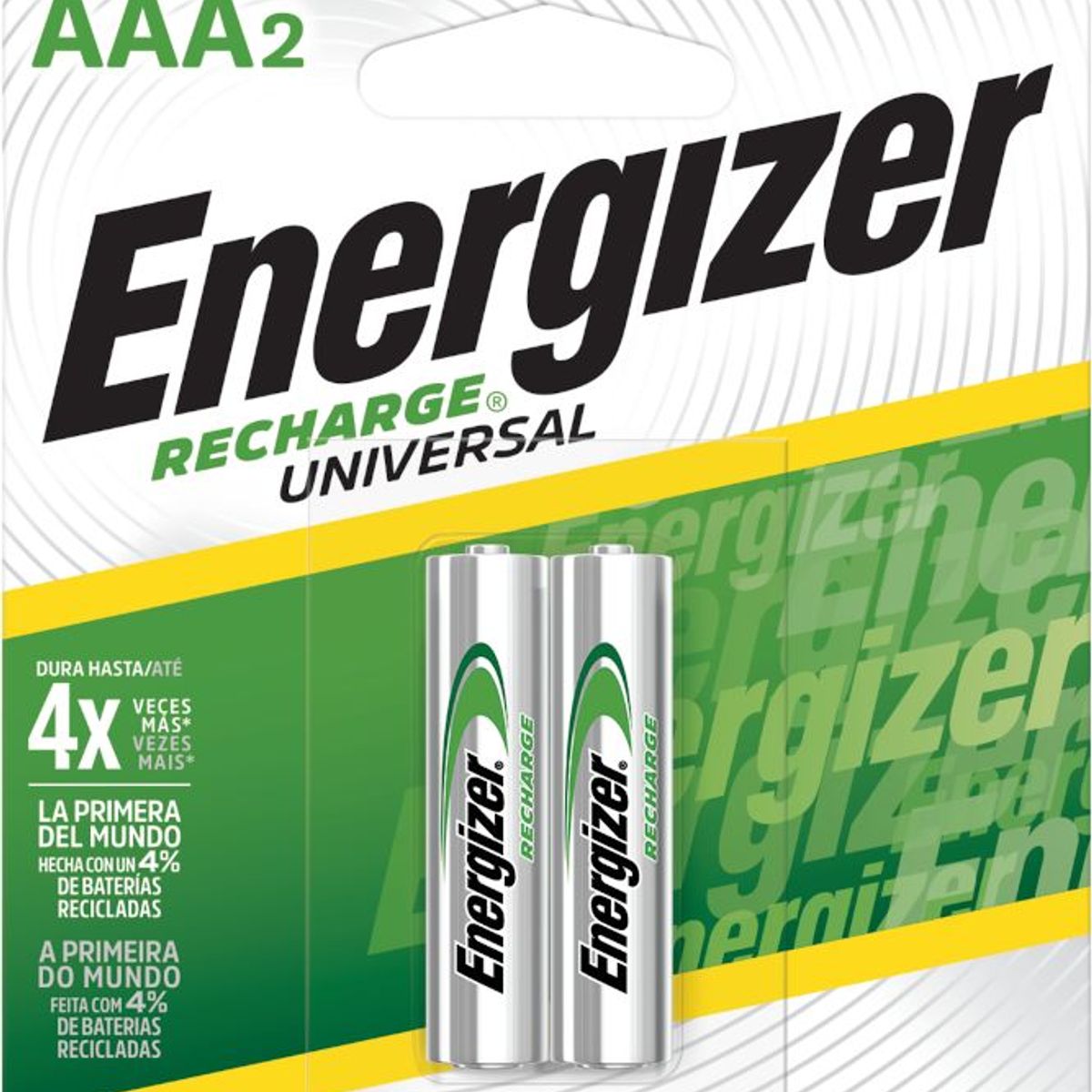 Pilha Palito AAA Recarregável 700Mah com 2 Unidades, marca Energizer - Foto Principal