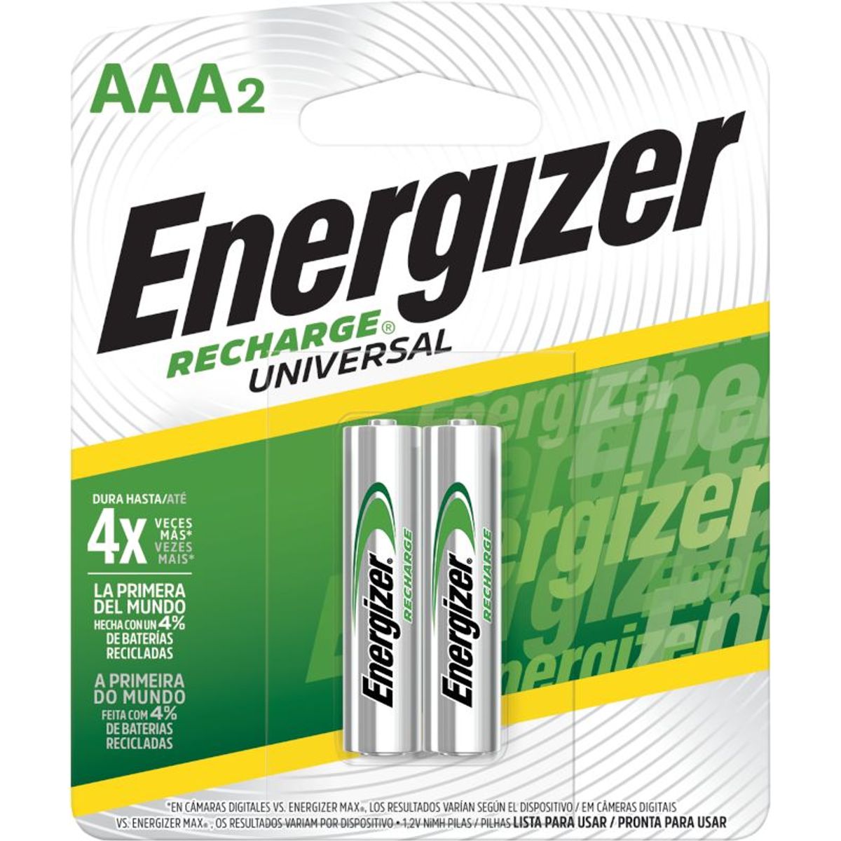 Pilha Palito AAA Recarregável 700Mah com 2 Unidades, marca Energizer - Foto Principal