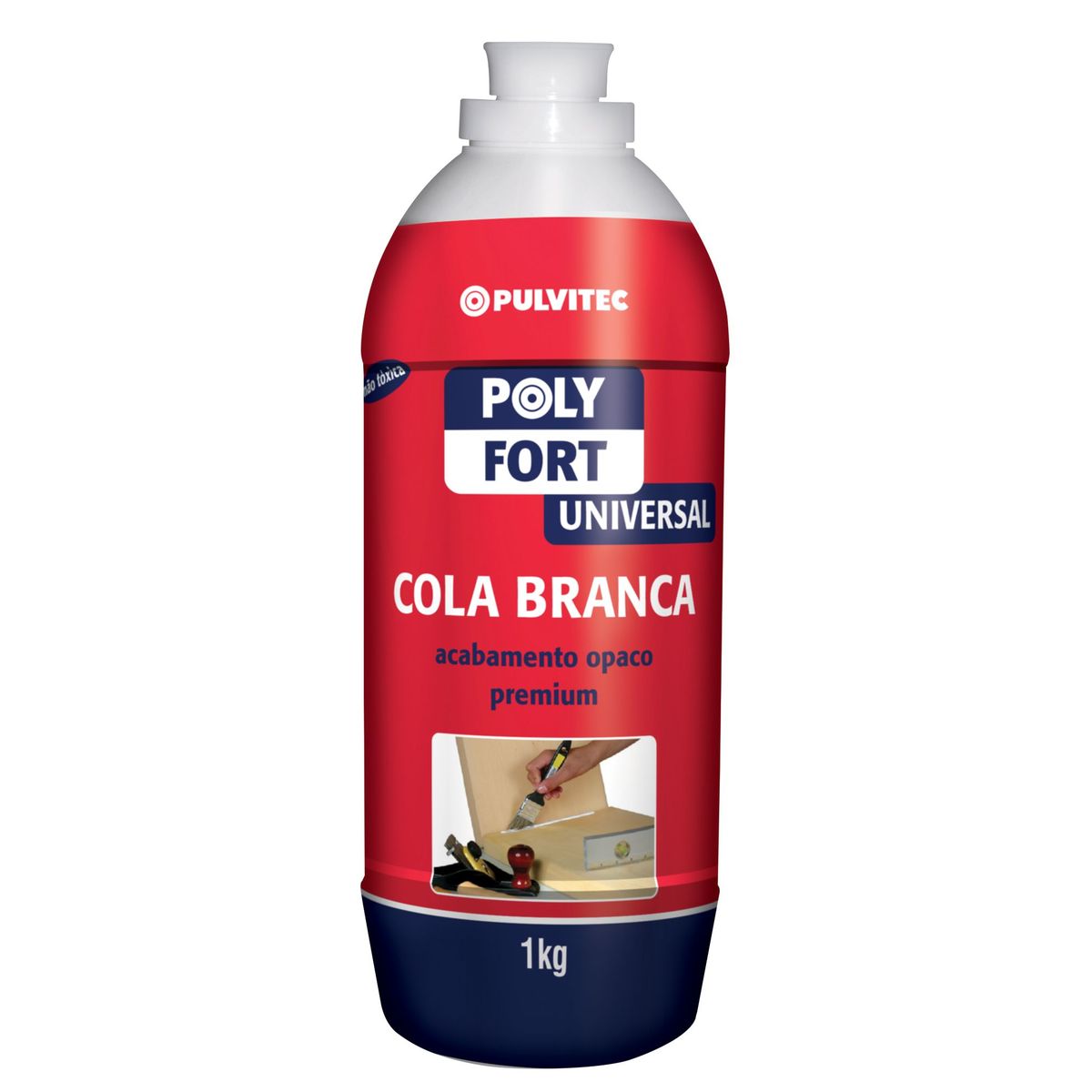 Polyfort Cola Branca Universal 1Kg, marca Pulvitec - Foto Principal