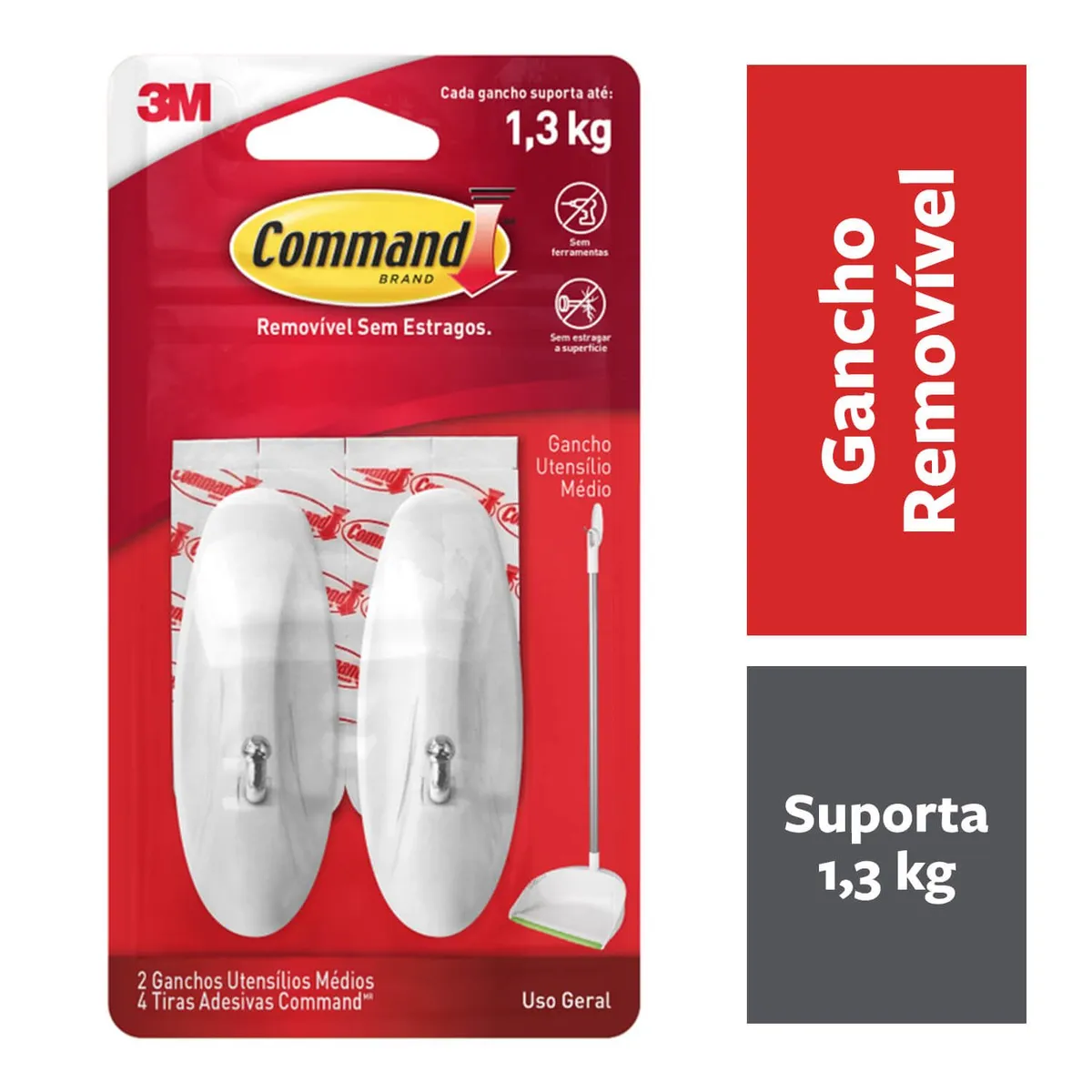 Gancho Command Design Utilidade Médio 3M, marca 3m - Foto Principal