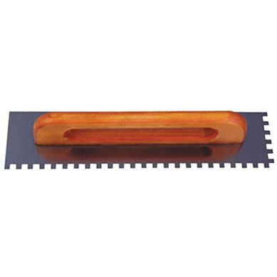 Desempenadeira de Ao Dentada com Cabo de Madeira 12x48cm Marrom Cortag