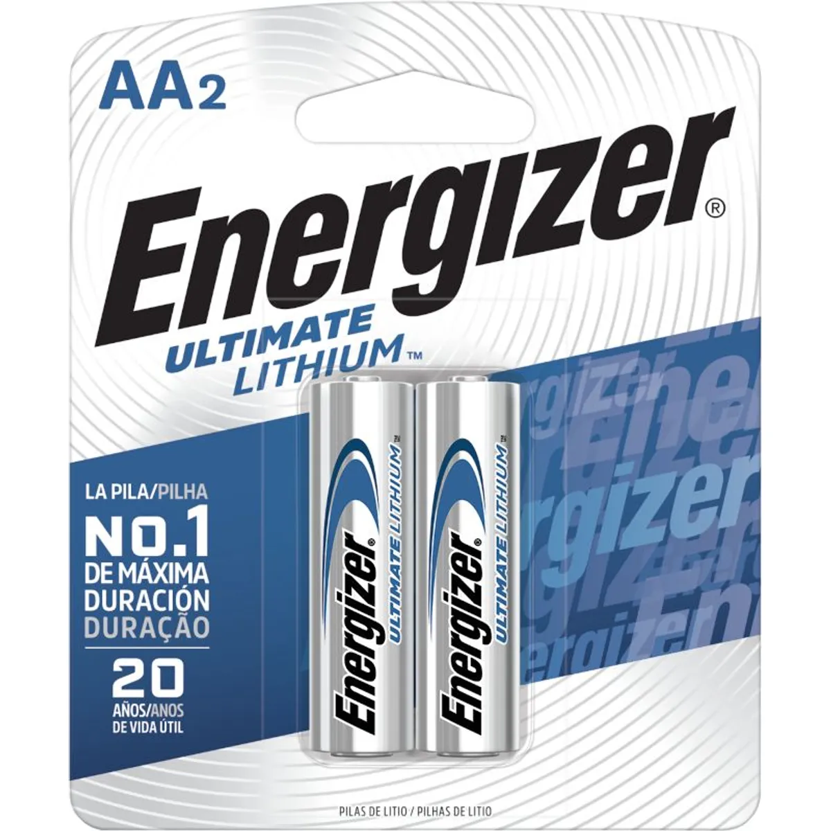 Pilha Pequena Aa Lítio com 2 Unidades, marca Energizer - Foto Principal