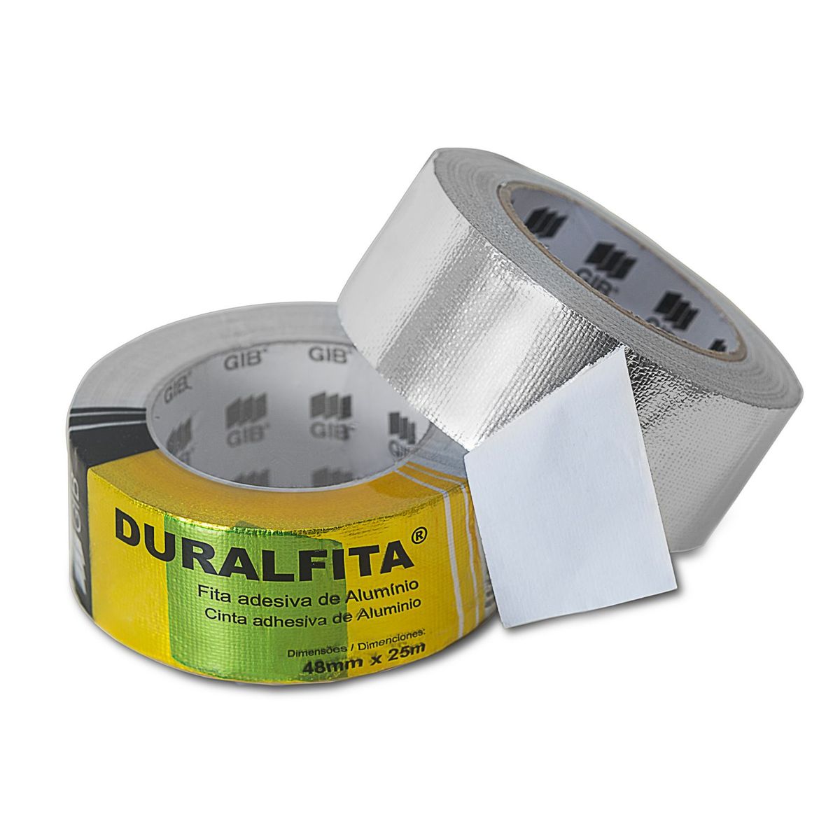 Fita Adesiva de Alumínio Duralfita 4,8cm x 25m Transparente, marca GIB - Foto Principal