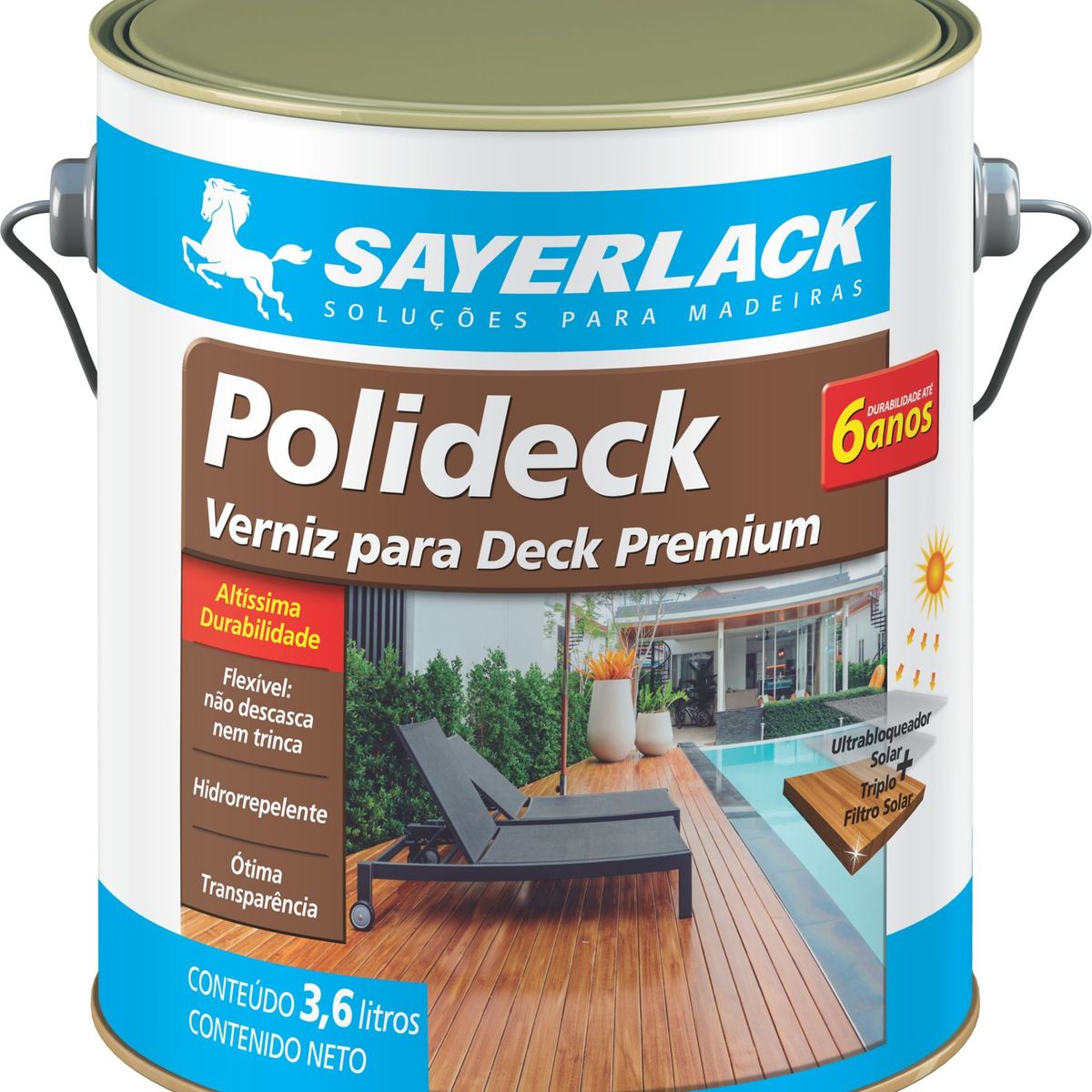 Verniz Polideck Semibrilho 3,6L Ipê Sayerlack, marca Sayerlack - Foto Principal