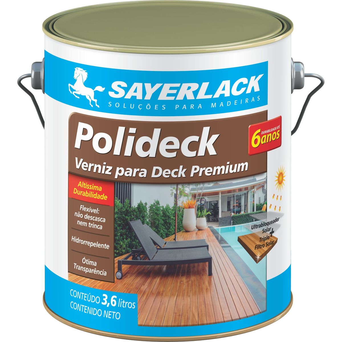 Verniz Polideck Semibrilho 3,6L Ipê Sayerlack, marca Sayerlack - Foto Principal