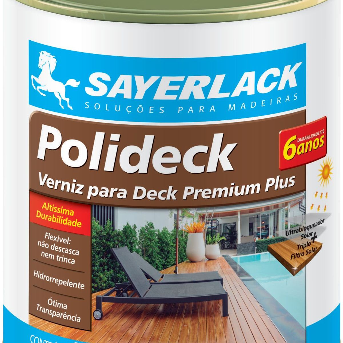 Verniz Polideck Semibrilho 0,9L Natural Sayerlack, marca Sayerlack - Foto Principal