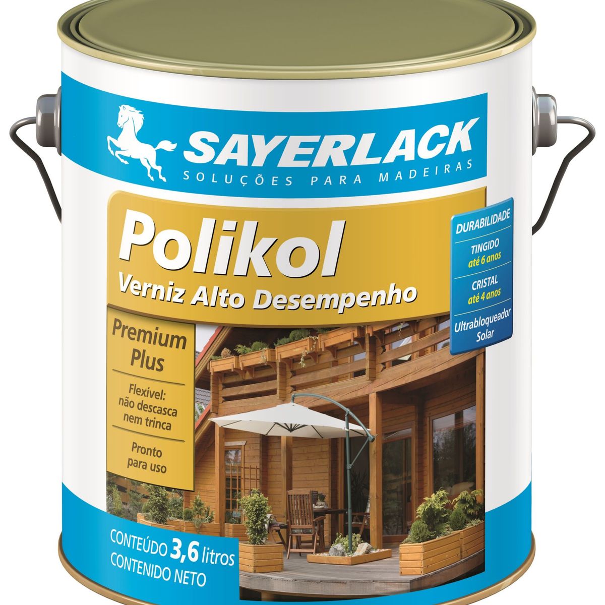 Verniz Polikol Acetinado 3,6L Transparente Sayerlack, marca Sayerlack - Foto Principal
