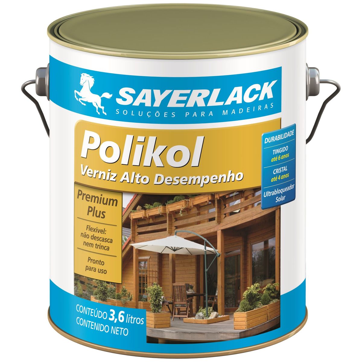 Verniz Polikol Acetinado 3,6L Transparente Sayerlack, marca Sayerlack - Foto Principal